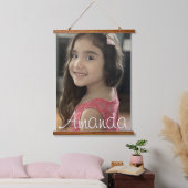 Moderne Kinder Foto Name Wandteppich Mit Holzrahmen (Schlafzimmer)