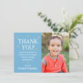 Moderne Kinder Foto Stars Danke Karte (Stehend Vorderseite)