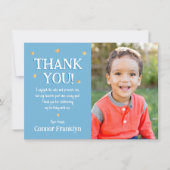 Moderne Kinder Foto Stars Danke Karte (Vorderseite)