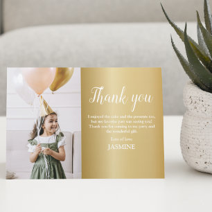 Moderne Kinder-Gold-Foto-Dankeskarten Dankeskarte