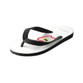 Moderne Kinder handgezeichnete Apfelfrucht rot Grü Kinderbadesandalen (Schrägansicht)