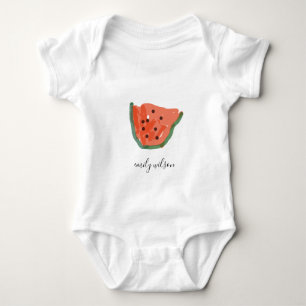 Moderne Kinder Handgezeichnete Rote Grüne Wasserme Baby Strampler