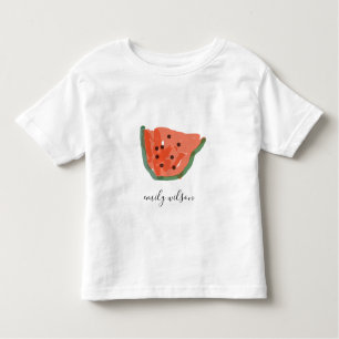 Moderne Kinder Handgezeichnete Rote Wassermelone F Kleinkind T-shirt