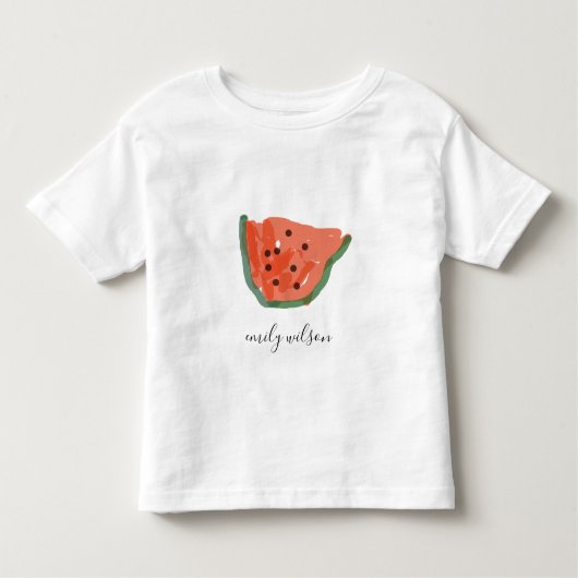 Moderne Kinder Handgezeichnete Rote Wassermelone F Kleinkind T-shirt (Vorderseite)