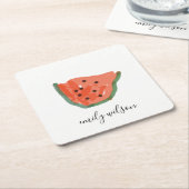 Moderne Kinder Handgezeichnete Rote Wassermelone F Rechteckiger Pappuntersetzer (angewinkelt)
