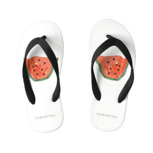 Moderne Kinder Handgezogene Wassermelone Rotes Grü Kinderbadesandalen