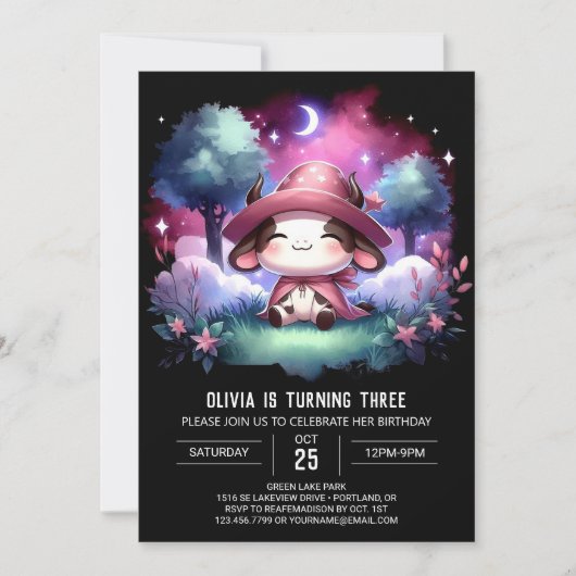 Moderne Kinder Kuh Geburtstag Einladung (Vorderseite)