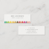 Moderne Kinder lehren farbenfroh Rainbow Crayon Co Mini Visitenkarte (Vorne/Hinten)
