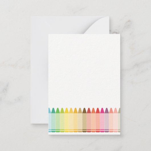 Moderne Kinder lehren farbenfroh Rainbow Crayon Co Mitteilungskarte (Rückseite)