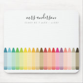 Moderne Kinder lehren farbenfroh Rainbow Crayon Co Mousepad (Vorne)