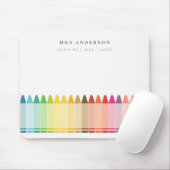 Moderne Kinder lehren farbenfroh Rainbow Crayon Co Mousepad (Mit Mouse)