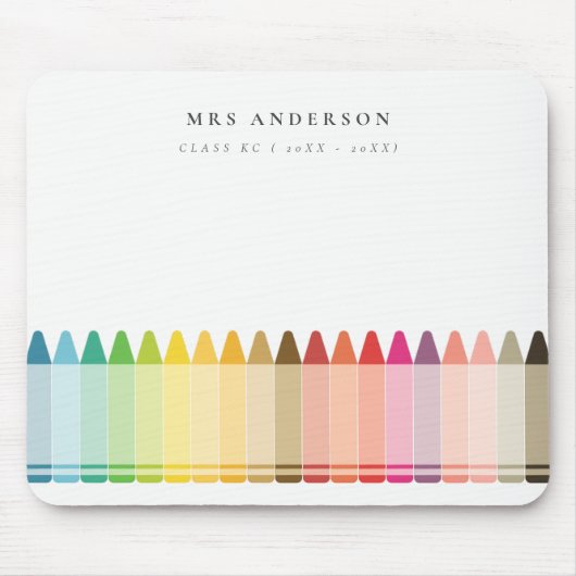 Moderne Kinder lehren farbenfroh Rainbow Crayon Co Mousepad (Vorne)