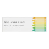 Moderne Kinder lehren farbenfroh Rainbow Crayon Co Namenschild (Vorderseite)