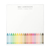 Moderne Kinder lehren farbenfroh Rainbow Crayon Co Notizblock (Vorderseite)