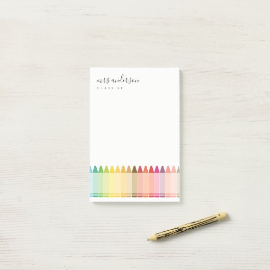 Moderne Kinder lehren farbenfroh Rainbow Crayon Co Post-it Klebezettel (Auf Schreibtisch)