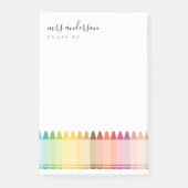 Moderne Kinder lehren farbenfroh Rainbow Crayon Co Post-it Klebezettel (Vorderseite)