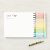 Moderne Kinder lehren farbenfroh Rainbow Crayon Co Post-it Klebezettel (Auf Schreibtisch)