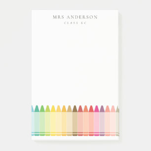 Moderne Kinder lehren farbenfroh Rainbow Crayon Co Post-it Klebezettel