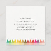 Moderne Kinder lehren farbenfroh Rainbow Crayon Co Quadratische Visitenkarte (Rückseite)