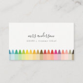 Moderne Kinder lehren farbenfroh Rainbow Crayon Co Visitenkarte (Vorderseite)
