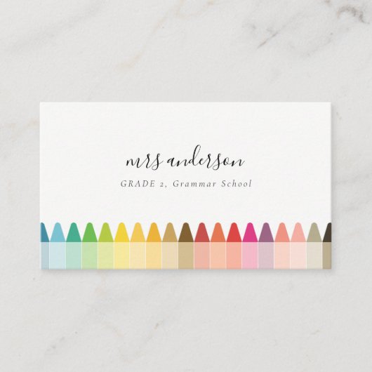 Moderne Kinder lehren farbenfroh Rainbow Crayon Co Visitenkarte (Vorderseite)