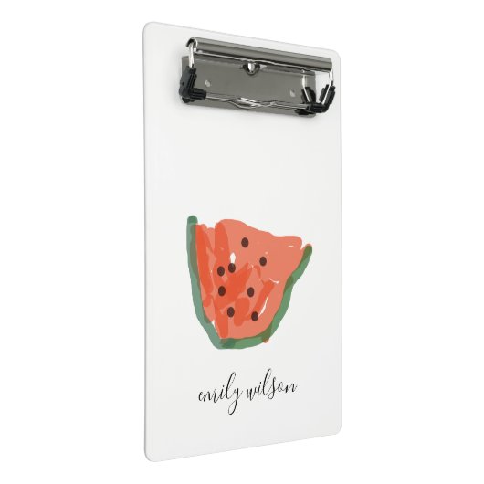 Moderne Kinder Lehrer Handgezeichnete Wassermelone Mini Klemmbrett (Schrägansicht)