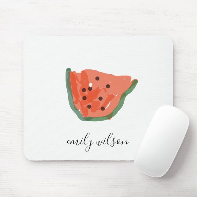 Moderne Kinder Lehrer Handgezeichnete Wassermelone Mousepad (Mit Mouse)