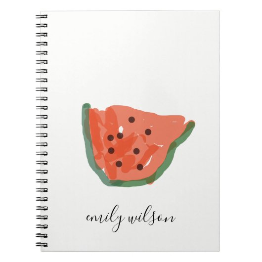 Moderne Kinder Lehrer Handgezeichnete Wassermelone Notizblock (Vorderseite)