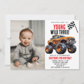 Moderne Kinder Monster Trucks Geburtstagsparty Einladung (Vorderseite)