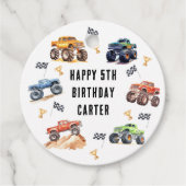 Moderne Kinder Monster Trucks Geburtstagsparty Geschenkanhänger (Vorderseite)