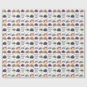 Moderne Kinder Monster Trucks Geburtstagsparty Geschenkpapier (Flach)