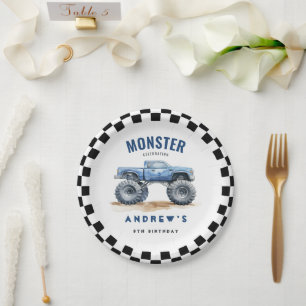 Moderne Kinder Monster Trucks Geburtstagsparty Pappteller