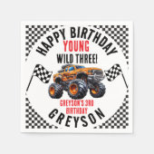 Moderne Kinder Monster Trucks Geburtstagsparty Serviette (Vorderseite)