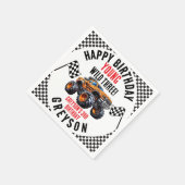 Moderne Kinder Monster Trucks Geburtstagsparty Serviette (Ecke)
