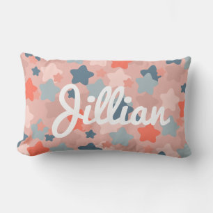 Moderne Kinder Niedlich Blush und Blue Star Lendenkissen
