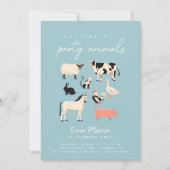 Moderne Kinder Party Tiere | Thema Landwirtschaft  Einladung (Vorderseite)