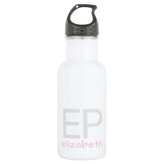 Moderne Kinder rosa Personalisiert klein Edelstahlflasche (Vorderseite)