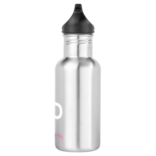 Moderne Kinder rosa Silber Personalisiert klein Edelstahlflasche (Rechts)