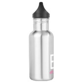 Moderne Kinder rosa Silber Personalisiert klein Edelstahlflasche (Links)