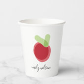 Moderne Kinder Schule Lehrer Hand Drawn Apple Pappbecher (Vorderseite)