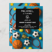 Moderne Kinder Sport Geburtstagseinladung Einladung (Vorne/Hinten)