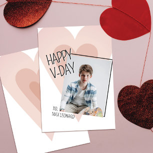 Moderne Kinder und Teens Herz Foto Valentinskarte Dankeskarte