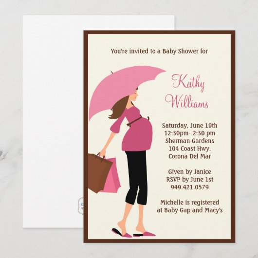 Moderne Kinderdusche Einladung (Vorne/Hinten)