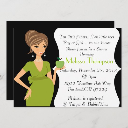 Moderne Kinderdusche Einladung (Vorne/Hinten)