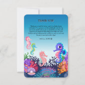 Moderne Kinderdusche unter dem Seepferd Dankeskarte (Vorderseite)