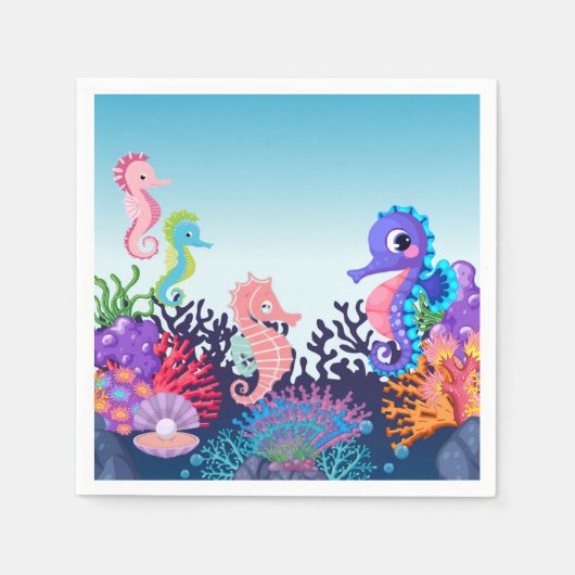 Moderne Kinderdusche unter dem Seepferd Serviette (Vorderseite)
