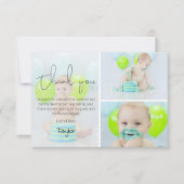 Moderne Kinderfoto-Collage Dankeskarte (Vorderseite)