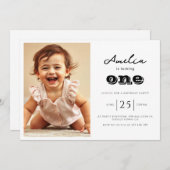 Moderne Kindergeburtstag Party Foto Einladungen (Vorne/Hinten)