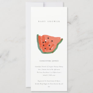 Moderne kinderhandgezeichnete Wassermelonenfrucht- Einladung