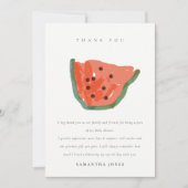 Moderne Kinderhandgezogene Wassermelone Fruchtsaft Dankeskarte (Vorderseite)